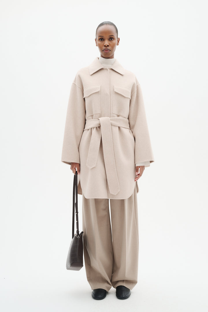Manteau avec ceinture amovible Zilla - En laine mélangée au style raffiné