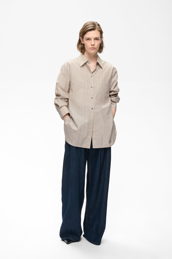 Chemise à fines rayures Halen - 100% coton