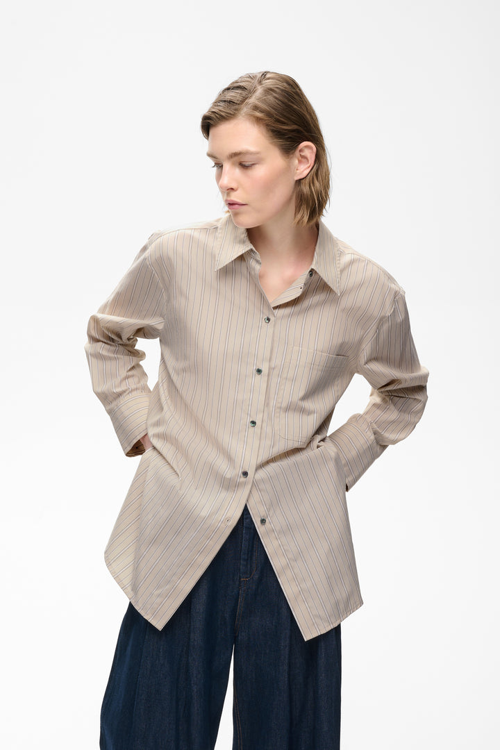 Chemise à fines rayures Halen - 100% coton