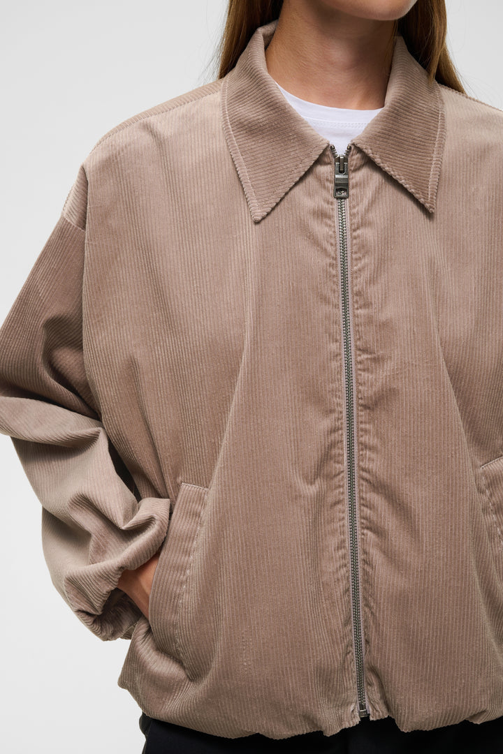 Veste zippé à manches longues larges Halima - Mélange de coton