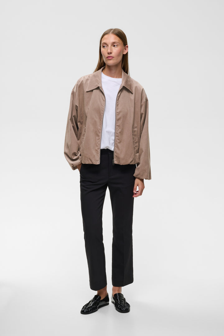 Veste zippé à manches longues larges Halima - Mélange de coton
