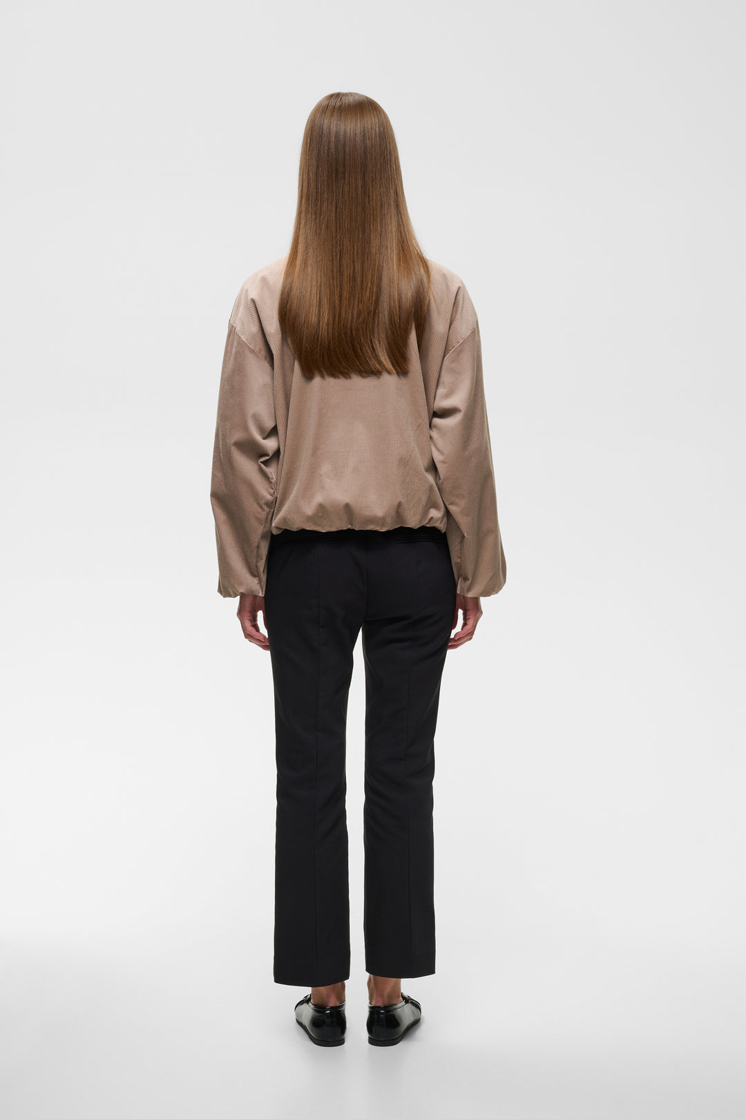 Veste zippé à manches longues larges Halima - Mélange de coton