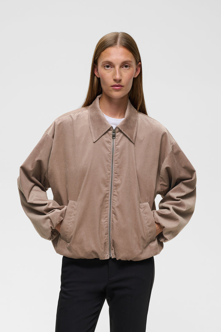 Veste zippé à manches longues larges Halima - Mélange de coton