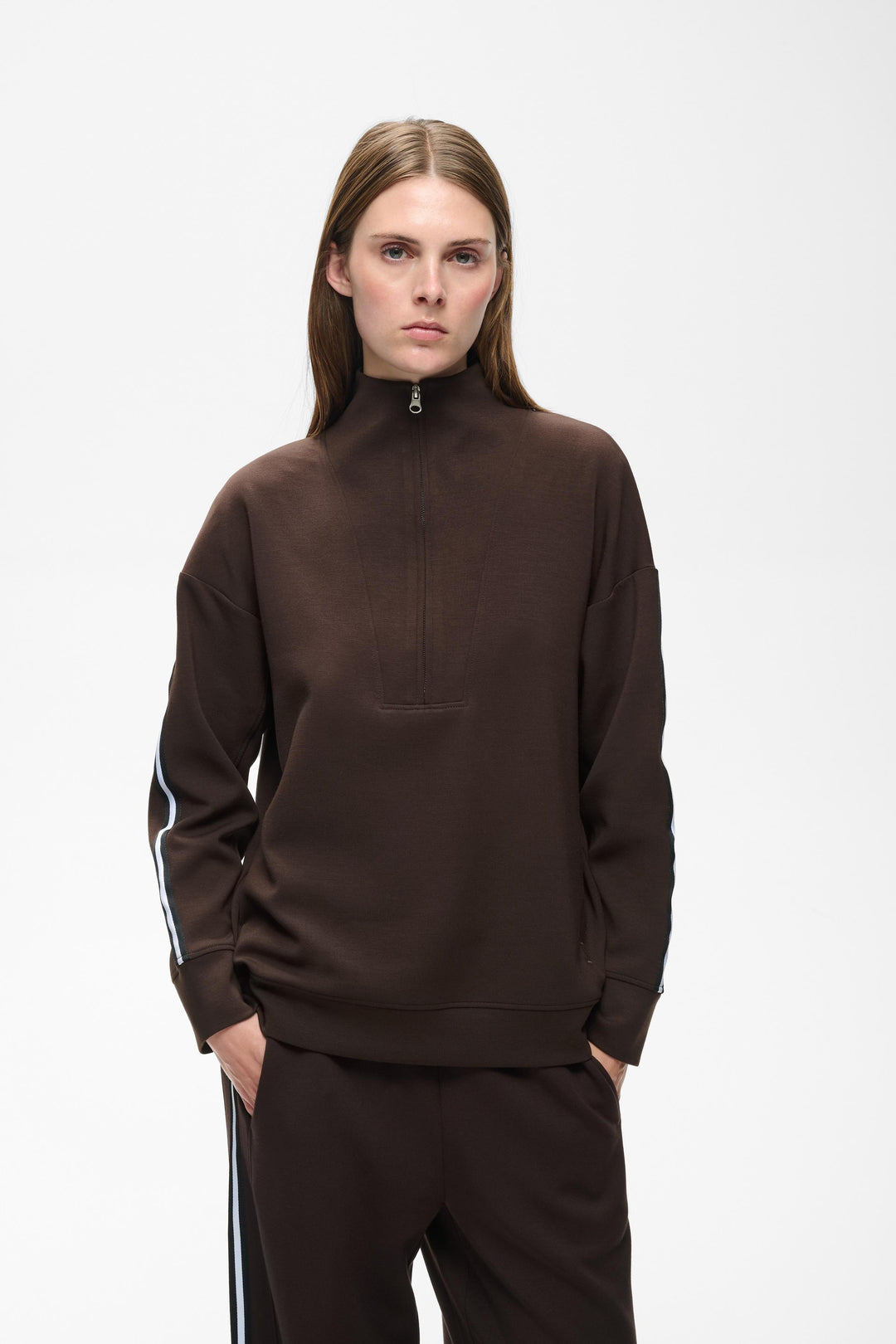 Chandail à col montant zippé Aggie - Coupe relaxe et moderne
