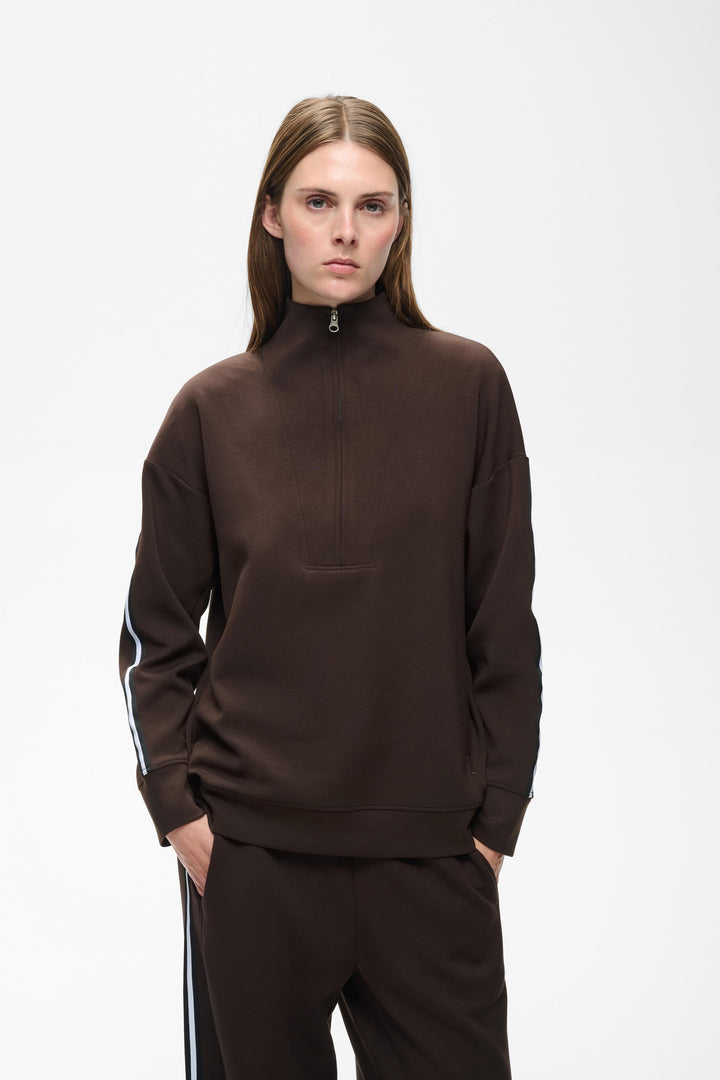 Chandail à col montant zippé Aggie - Coupe relaxe et moderne