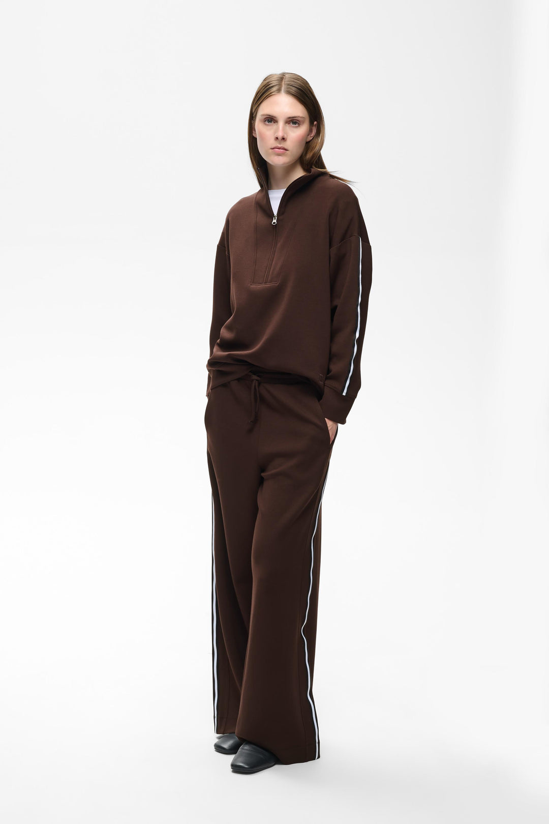 Pantalon à jambe large Aggie - Taille élastique ajustable avec cordon