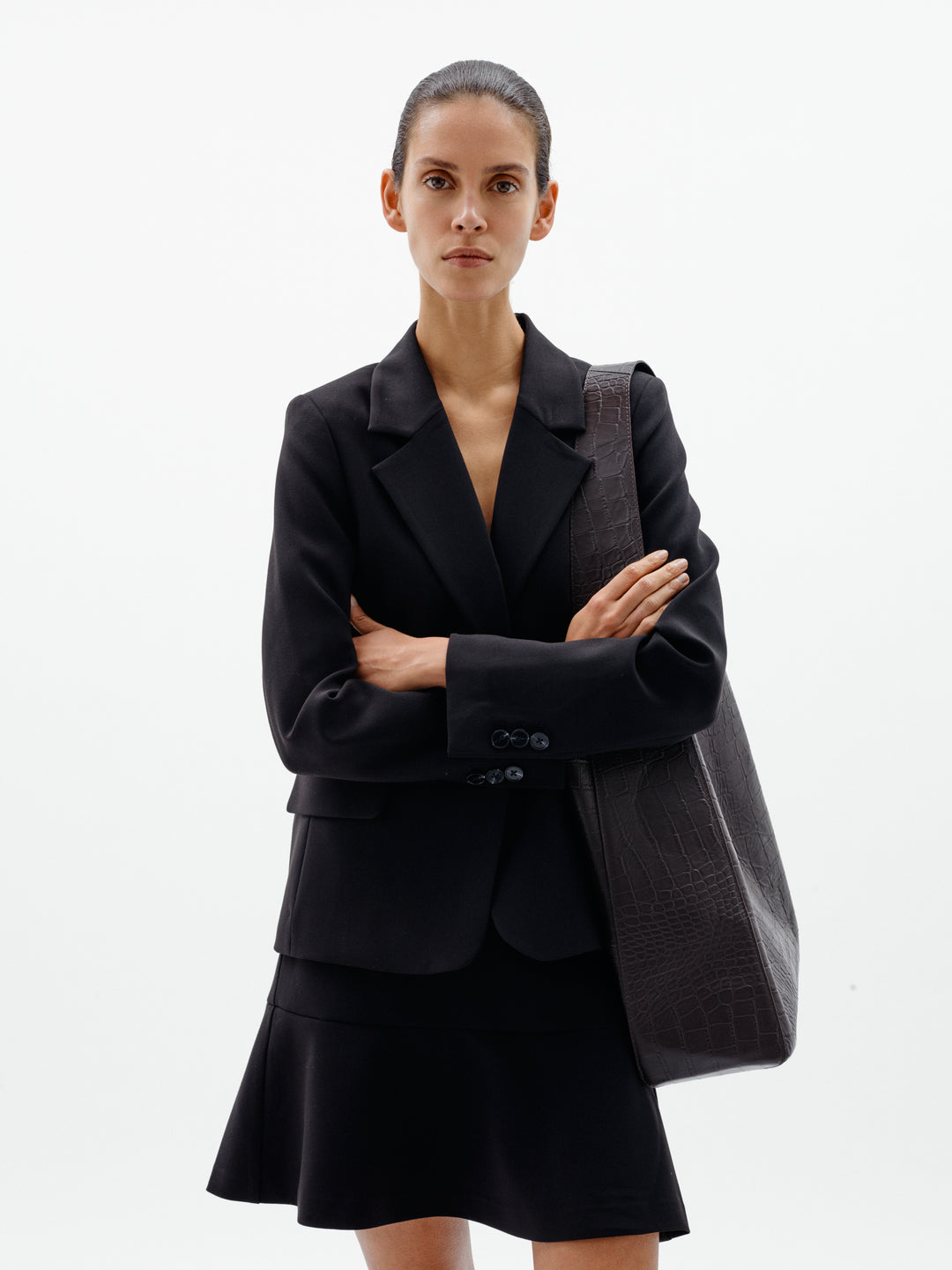 Jupe droite Cassieh - Tissu extensible avec taille élastique confortable