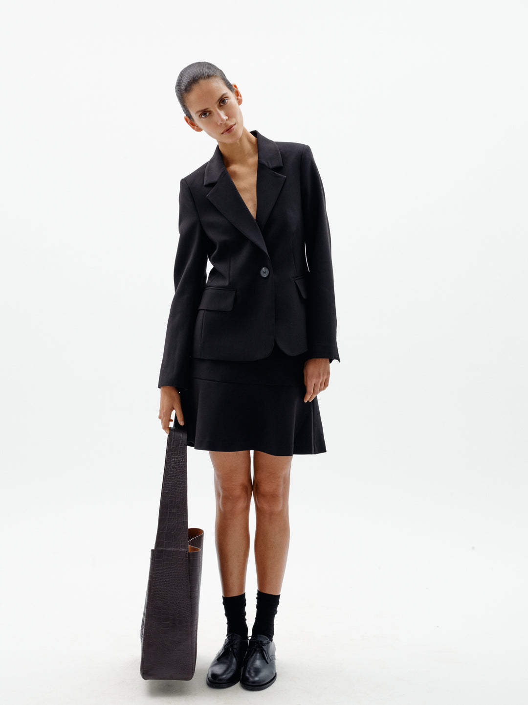 Jupe droite Cassieh - Tissu extensible avec taille élastique confortable