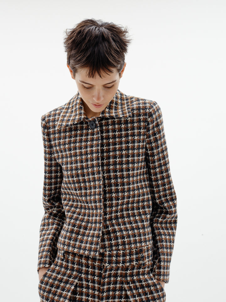 Veste  à motif carreaux Carsonne - En laine mélangée
