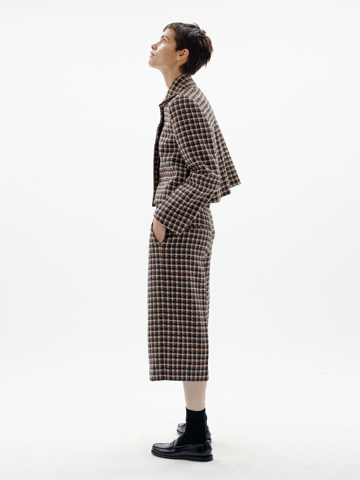 Veste  à motif carreaux Carsonne - En laine mélangée