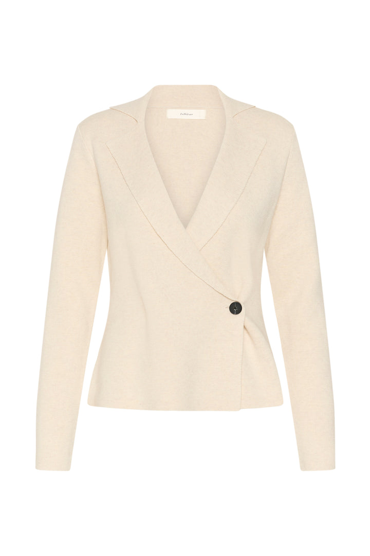 Cardigan en tricot de pur coton Tilda - Avec col en V et texture côtelée