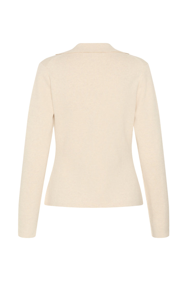 Cardigan en tricot de pur coton Tilda - Avec col en V et texture côtelée