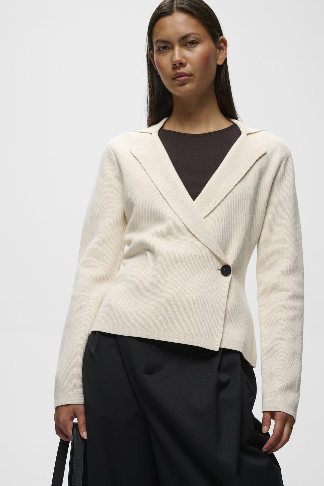 Cardigan en tricot de pur coton Tilda - Avec col en V et texture côtelée