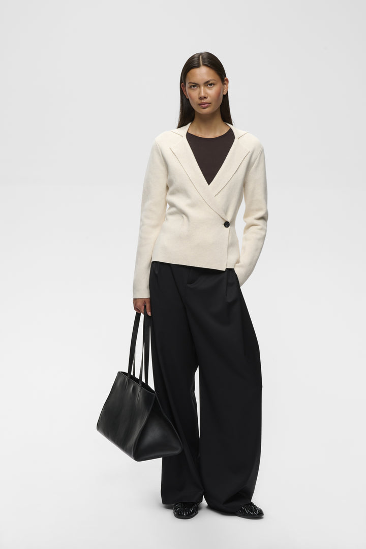 Cardigan en tricot de pur coton Tilda - Avec col en V et texture côtelée