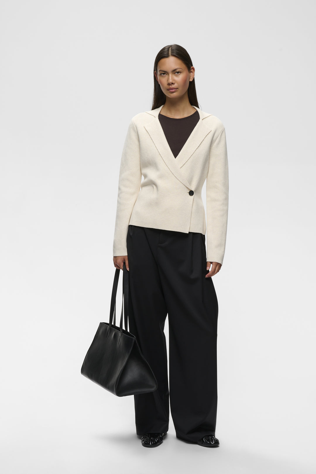 Cardigan en tricot de pur coton Tilda - Avec col en V et texture côtelée