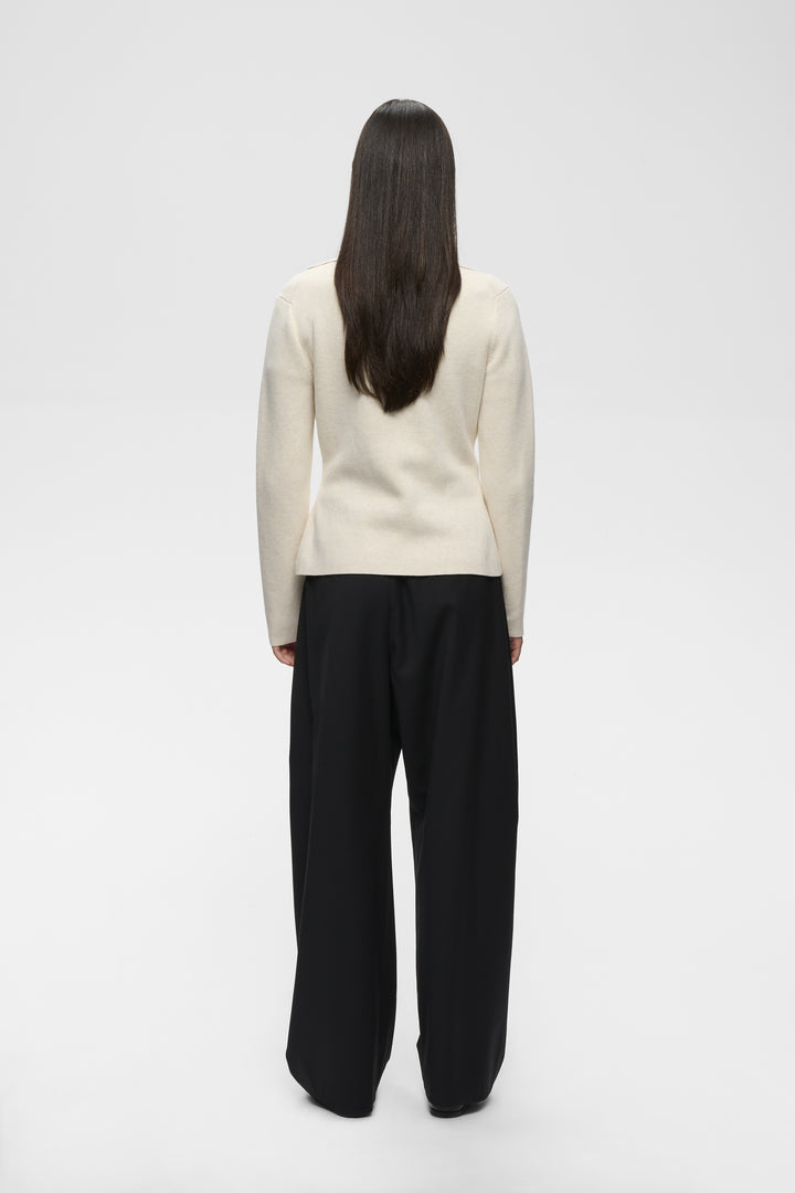 Cardigan en tricot de pur coton Tilda - Avec col en V et texture côtelée