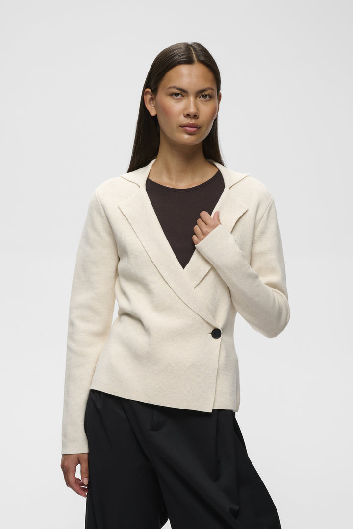 Cardigan en tricot de pur coton Tilda - Avec col en V et texture côtelée