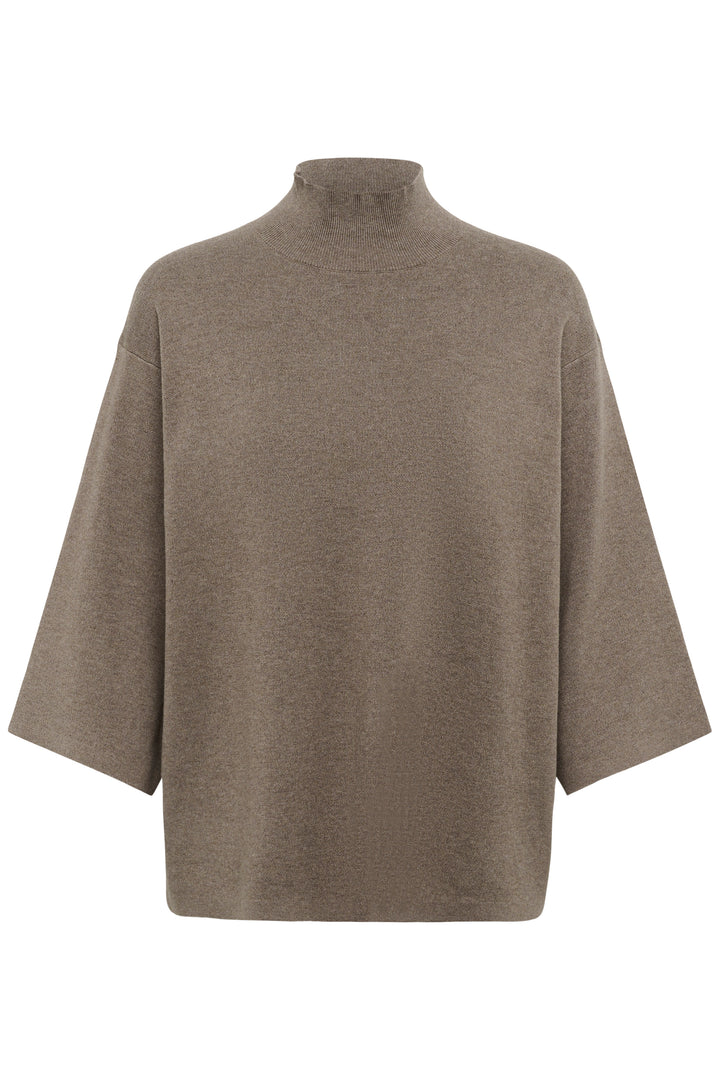 Chandail en tricot de pur coton Tilda - Col montant et texture côtelée
