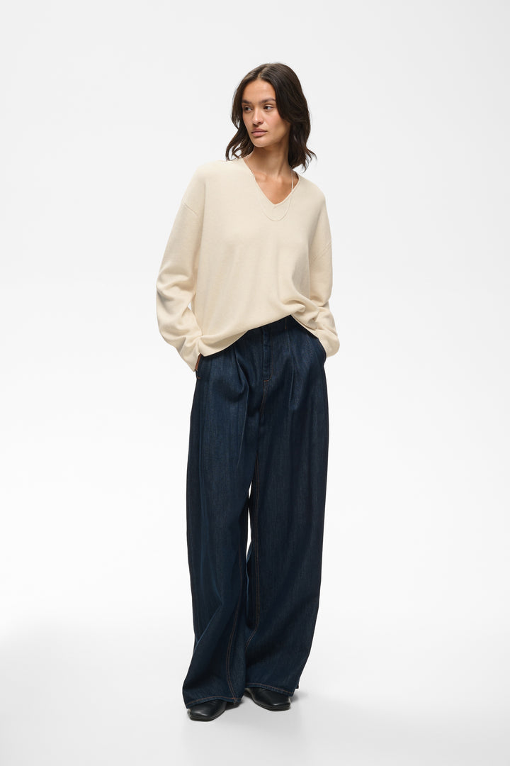 Chandail Tilda col en V - En tricot de pur coton