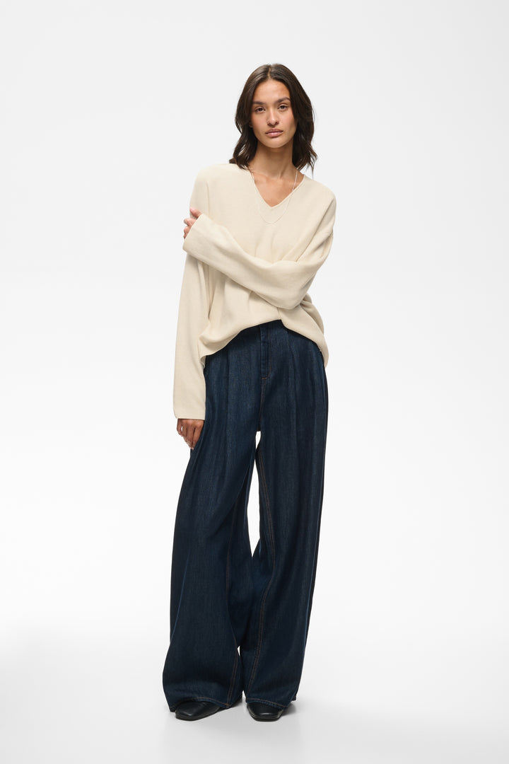 Chandail Tilda col en V - En tricot de pur coton