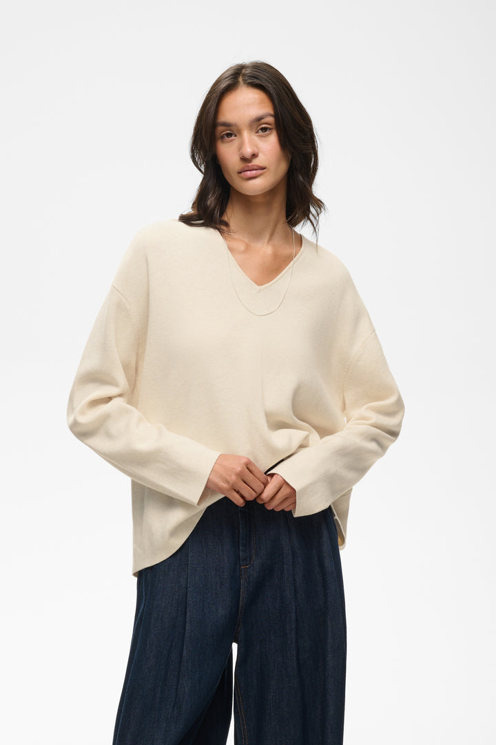 Chandail Tilda col en V - En tricot de pur coton