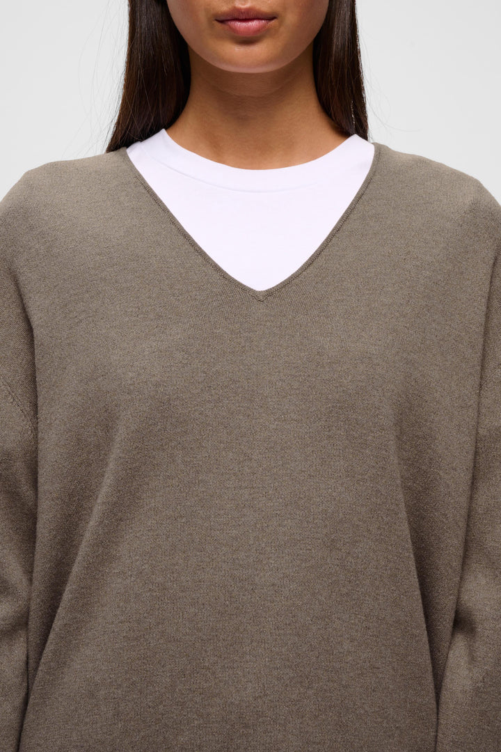 Chandail Tilda col en V - En tricot de pur coton