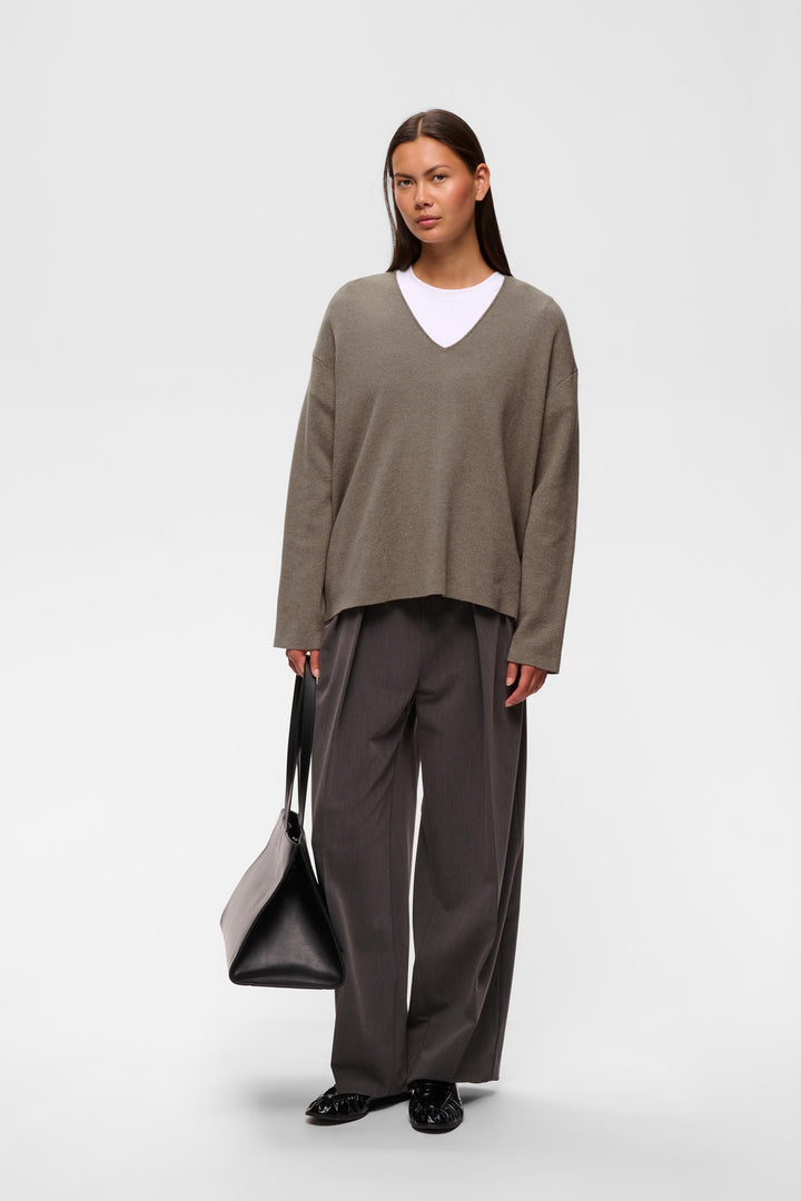 Chandail Tilda col en V - En tricot de pur coton