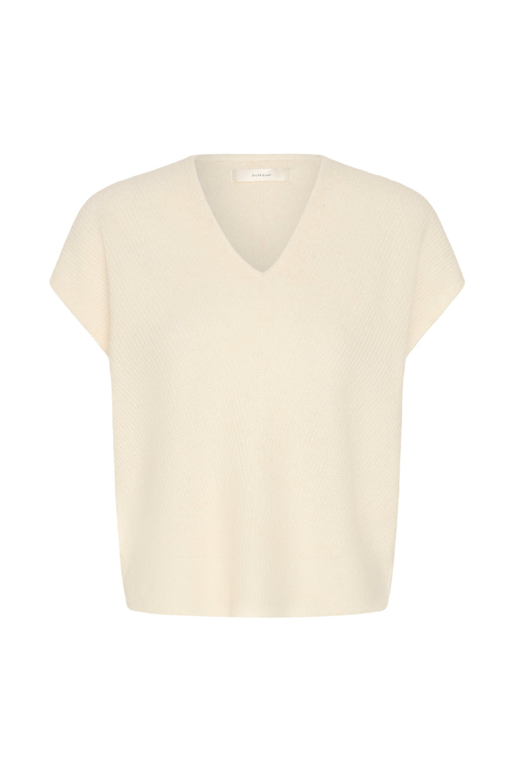 Haut manches courtes Guna top - Laine et alpaga avec encolure ronde et texture douce
