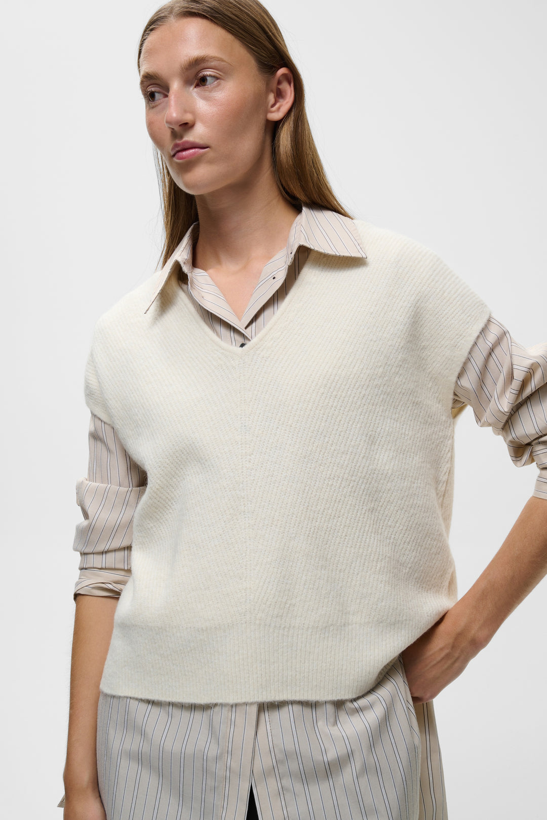 Haut manches courtes Guna top - Laine et alpaga avec encolure ronde et texture douce