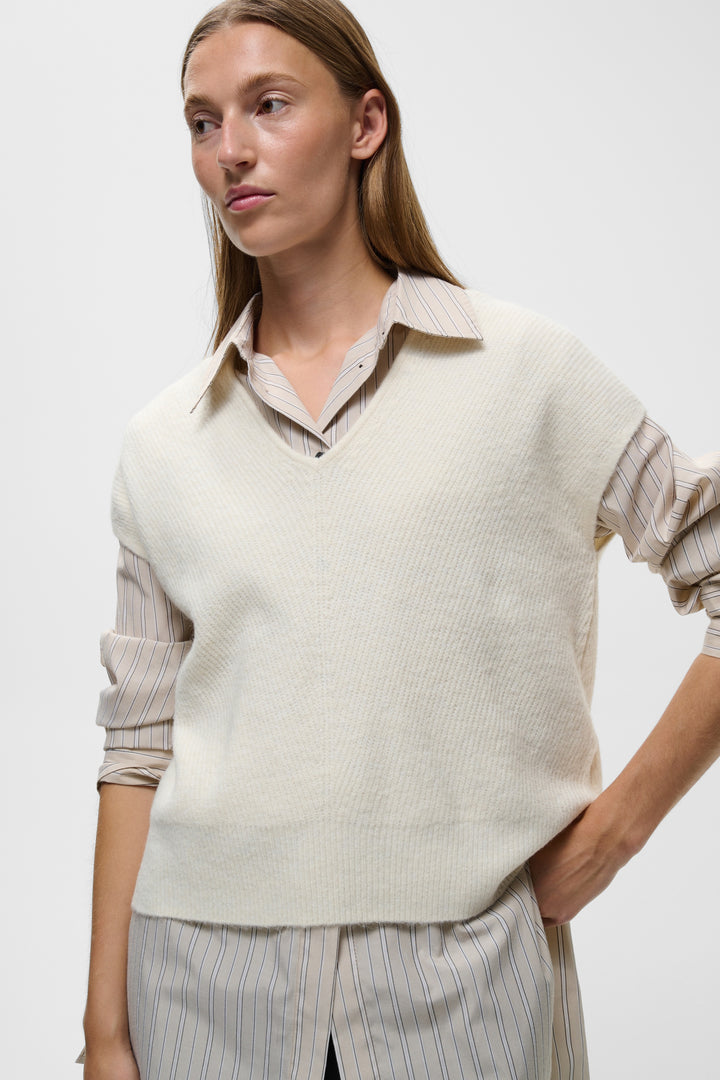 Haut manches courtes Guna top - Laine et alpaga avec encolure ronde et texture douce