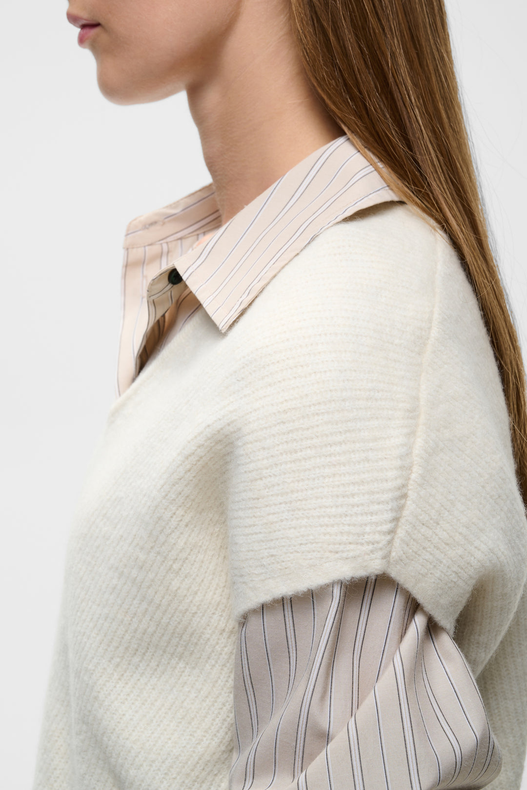 Haut manches courtes Guna top - Laine et alpaga avec encolure ronde et texture douce