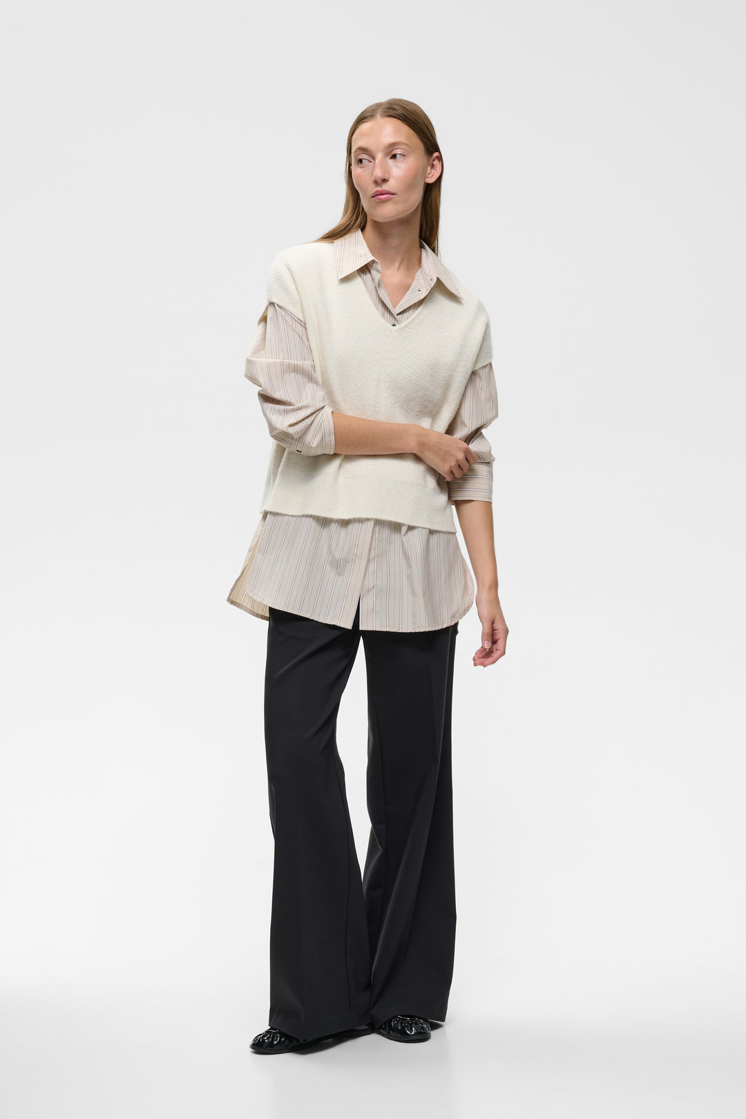 Haut manches courtes Guna top - Laine et alpaga avec encolure ronde et texture douce