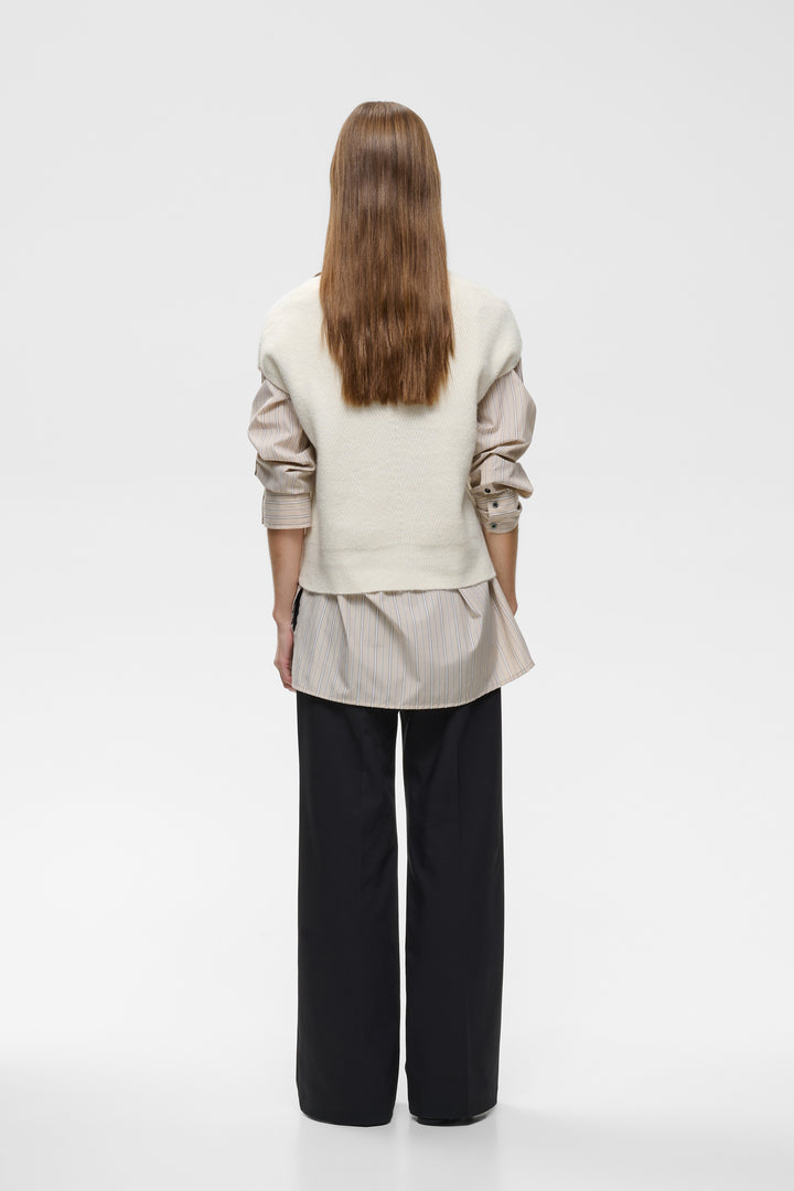 Haut manches courtes Guna top - Laine et alpaga avec encolure ronde et texture douce