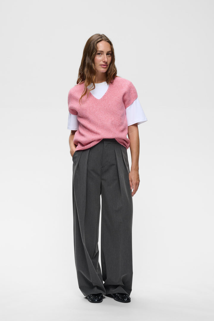 Haut manches courtes Guna top - Laine et alpaga avec encolure ronde et texture douce