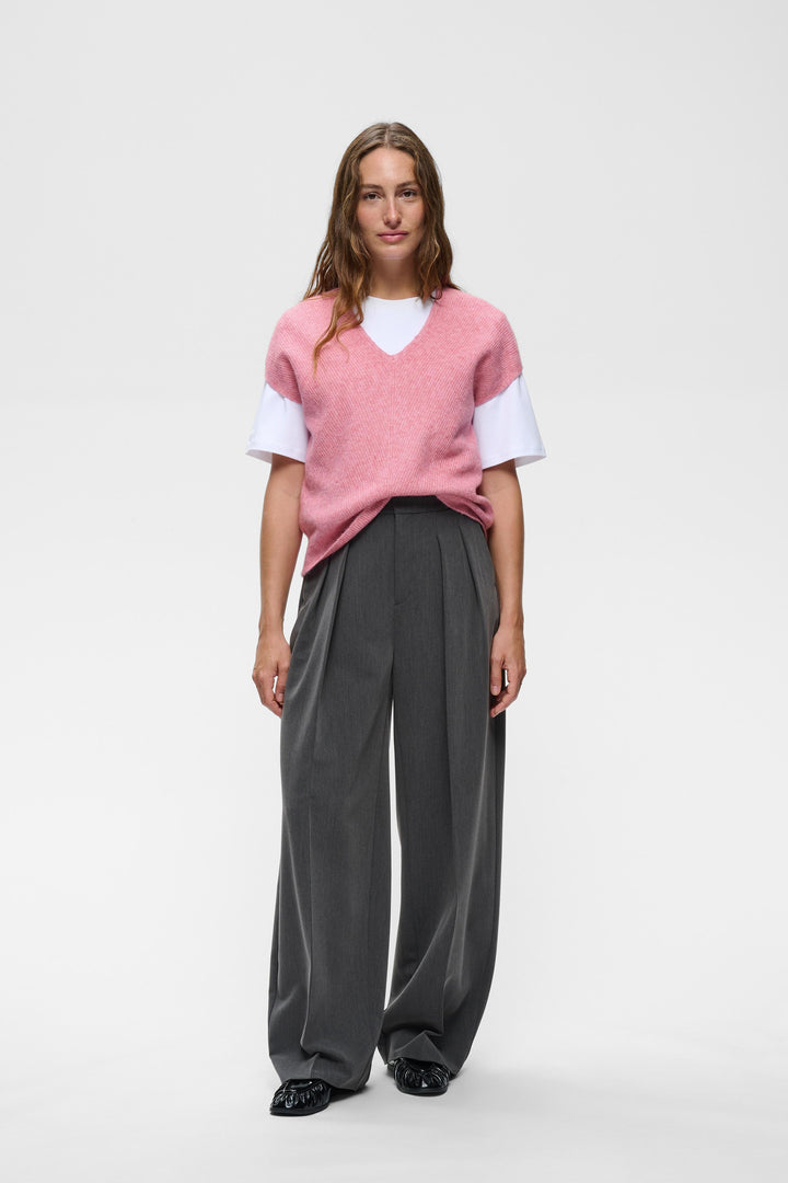 Haut manches courtes Guna top - Laine et alpaga avec encolure ronde et texture douce
