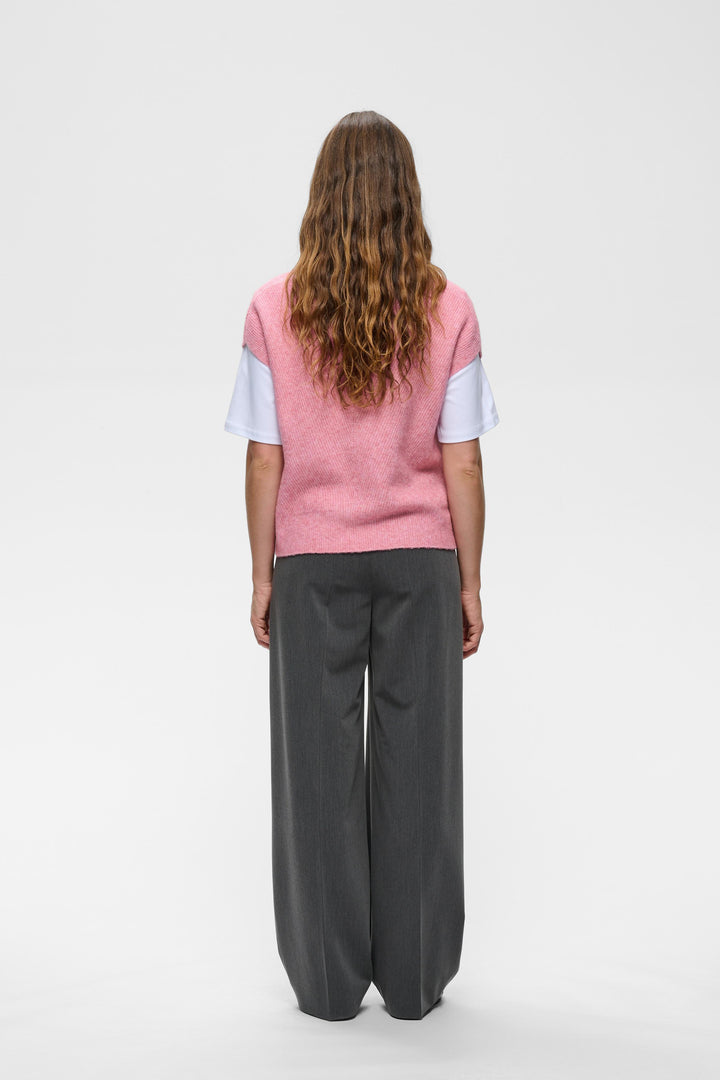 Haut manches courtes Guna top - Laine et alpaga avec encolure ronde et texture douce