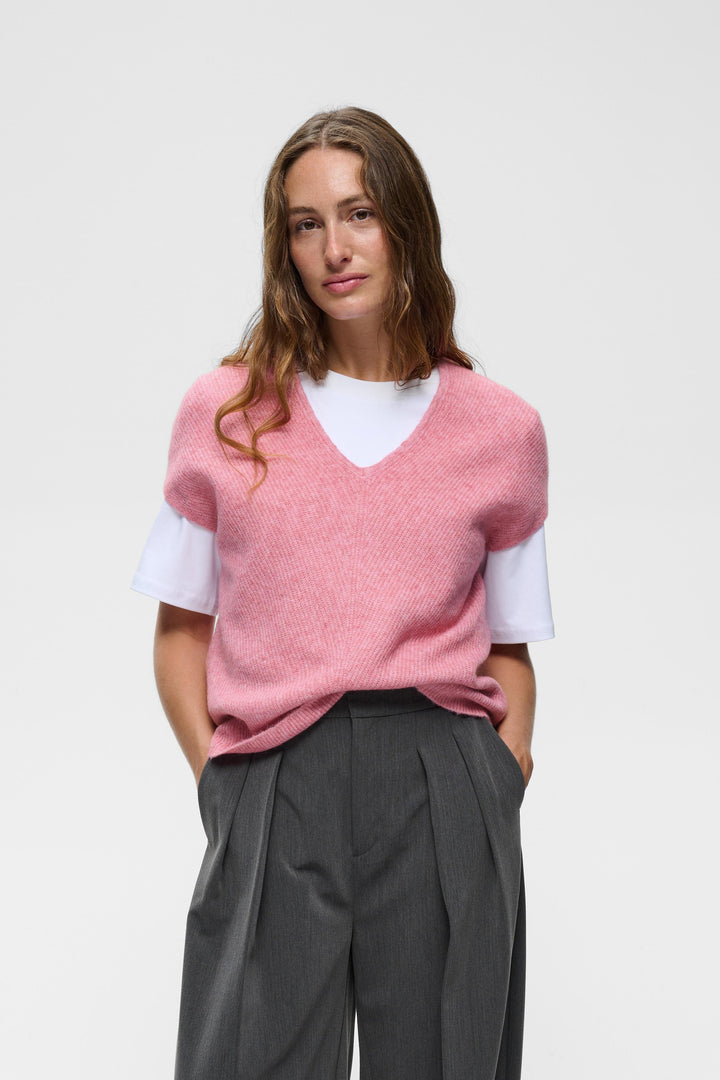 Haut manches courtes Guna top - Laine et alpaga avec encolure ronde et texture douce