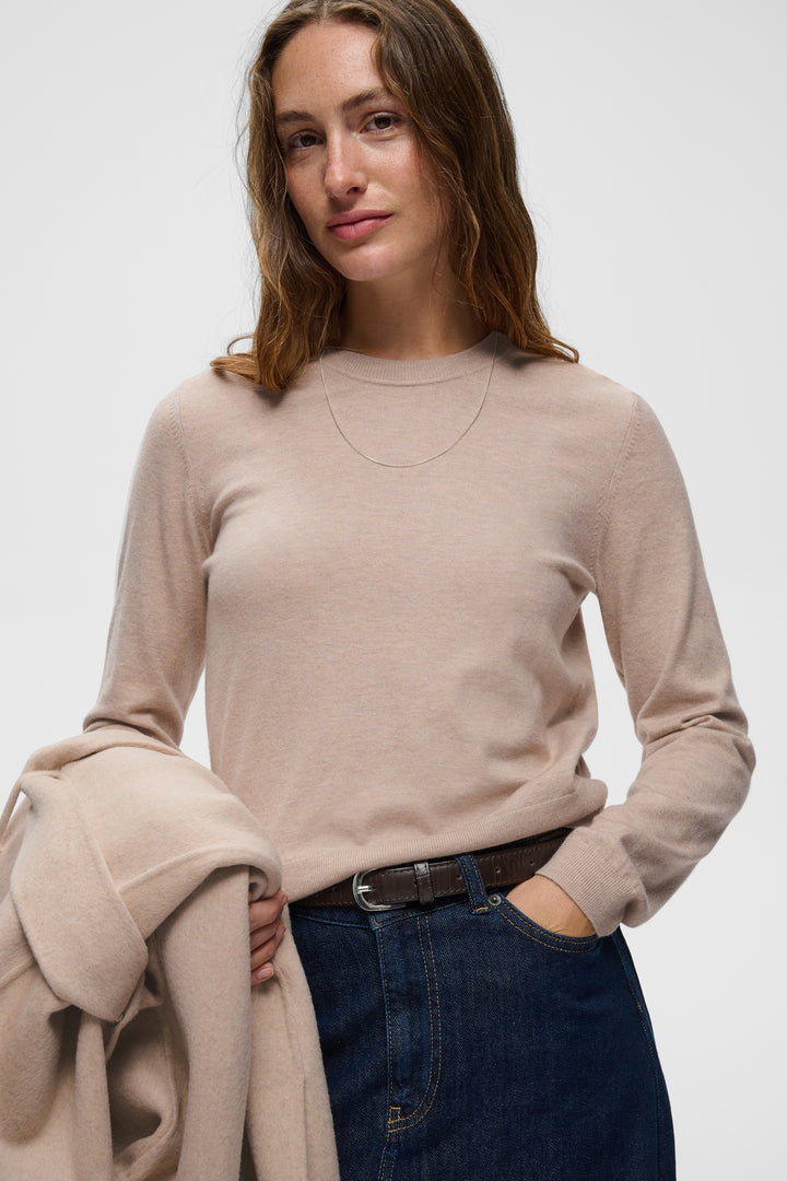 Chandail en tricot doux de laine et cachemire Kellsie - Col rond et coupe intemporelle