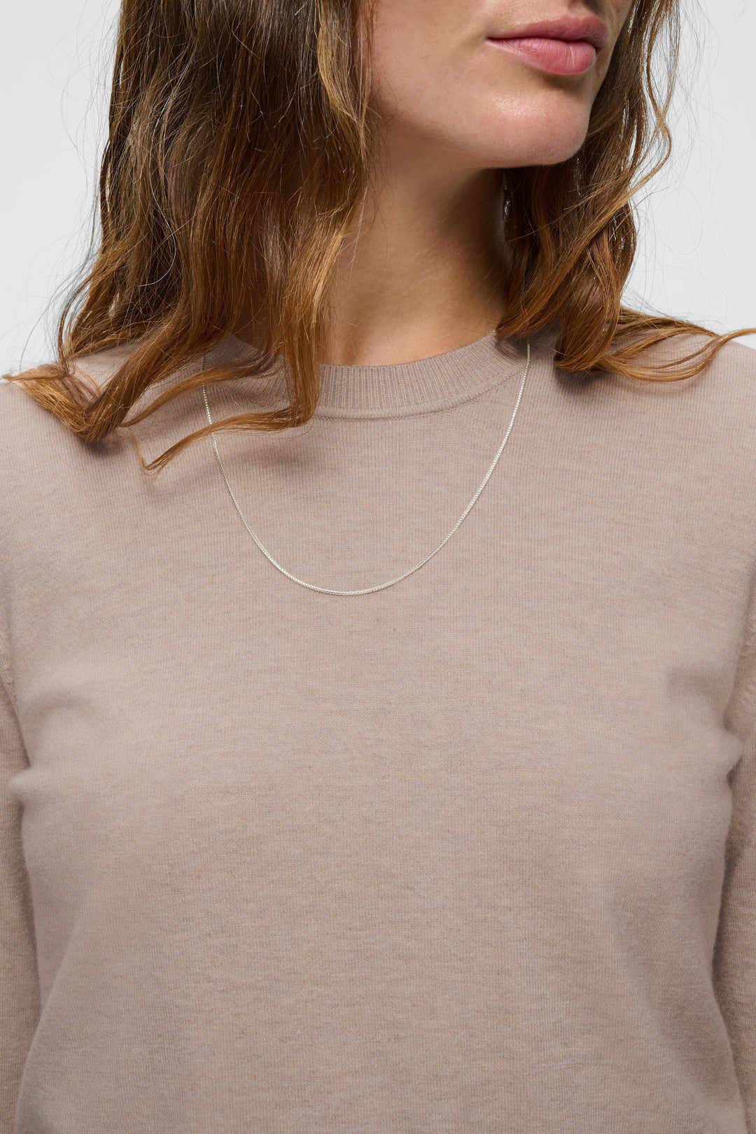 Chandail en tricot doux de laine et cachemire Kellsie - Col rond et coupe intemporelle