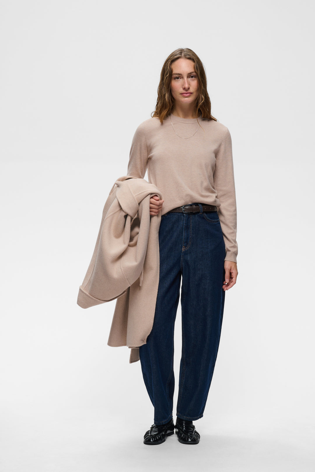 Chandail en tricot doux de laine et cachemire Kellsie - Col rond et coupe intemporelle