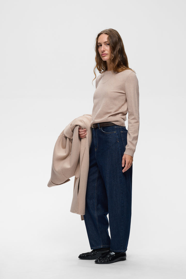 Chandail en tricot doux de laine et cachemire Kellsie - Col rond et coupe intemporelle