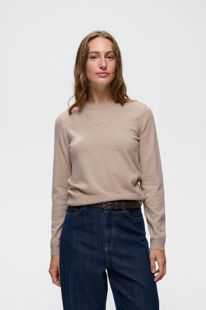 Chandail en tricot doux de laine et cachemire Kellsie - Col rond et coupe intemporelle