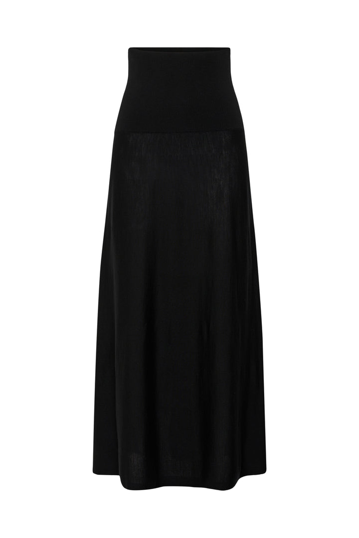 Jupe coupe droite et taille élastique Trishe - De pure laine