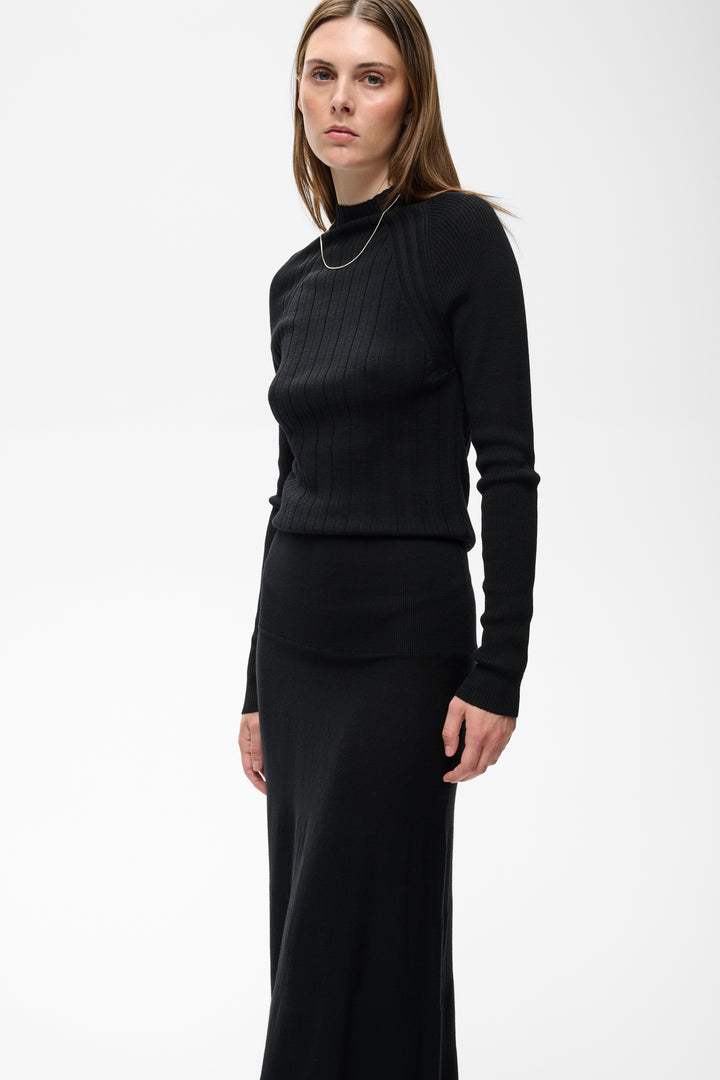 Jupe coupe droite et taille élastique Trishe - De pure laine