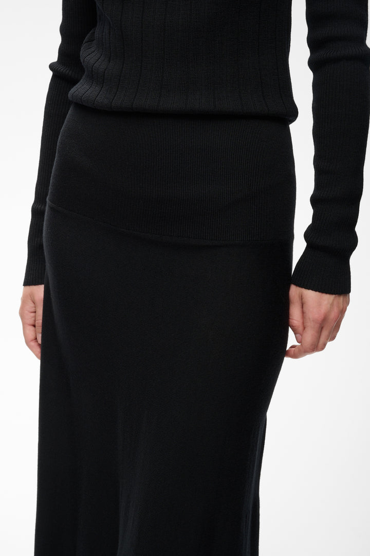 Jupe coupe droite et taille élastique Trishe - De pure laine