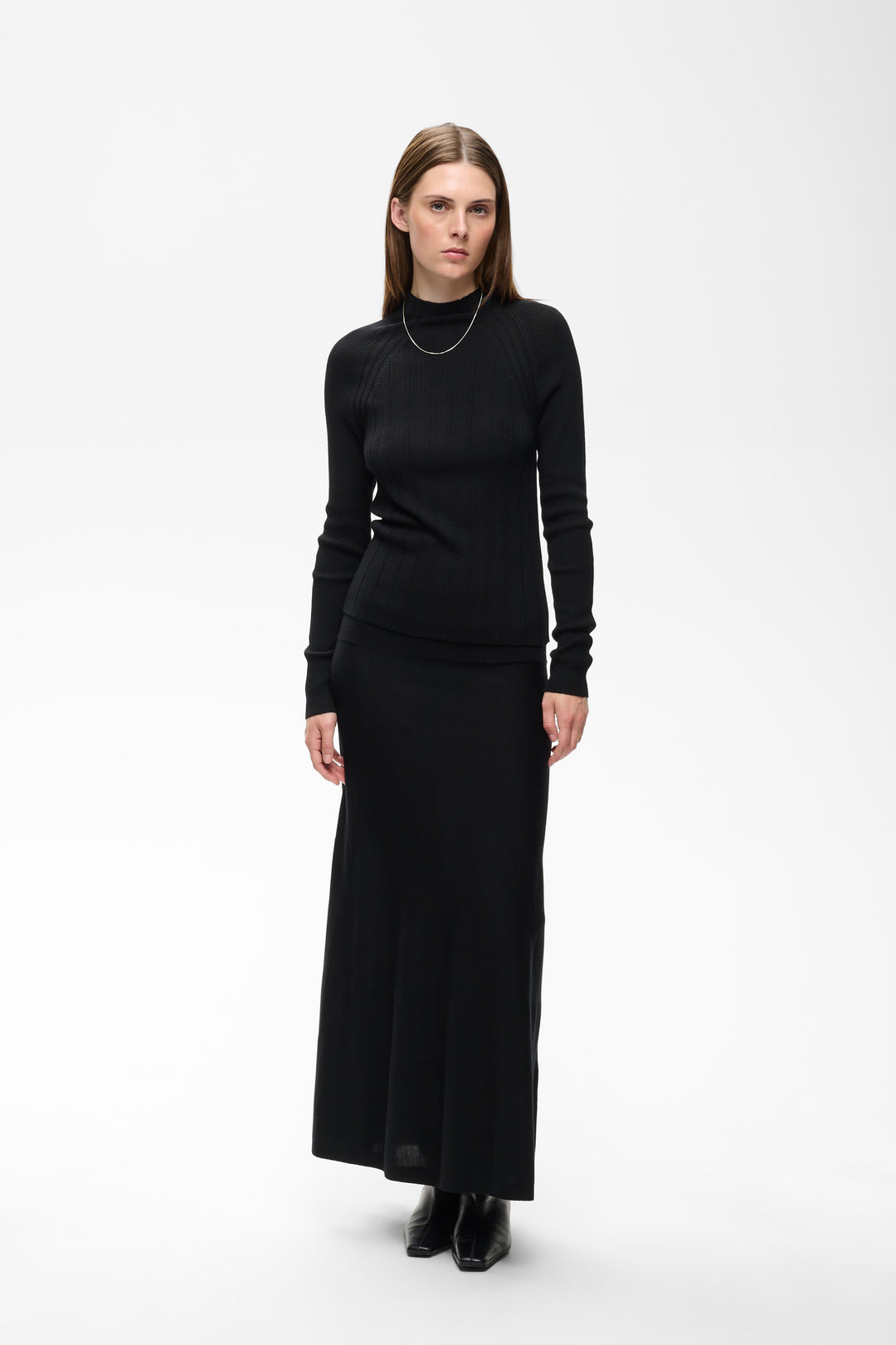 Jupe coupe droite et taille élastique Trishe - De pure laine
