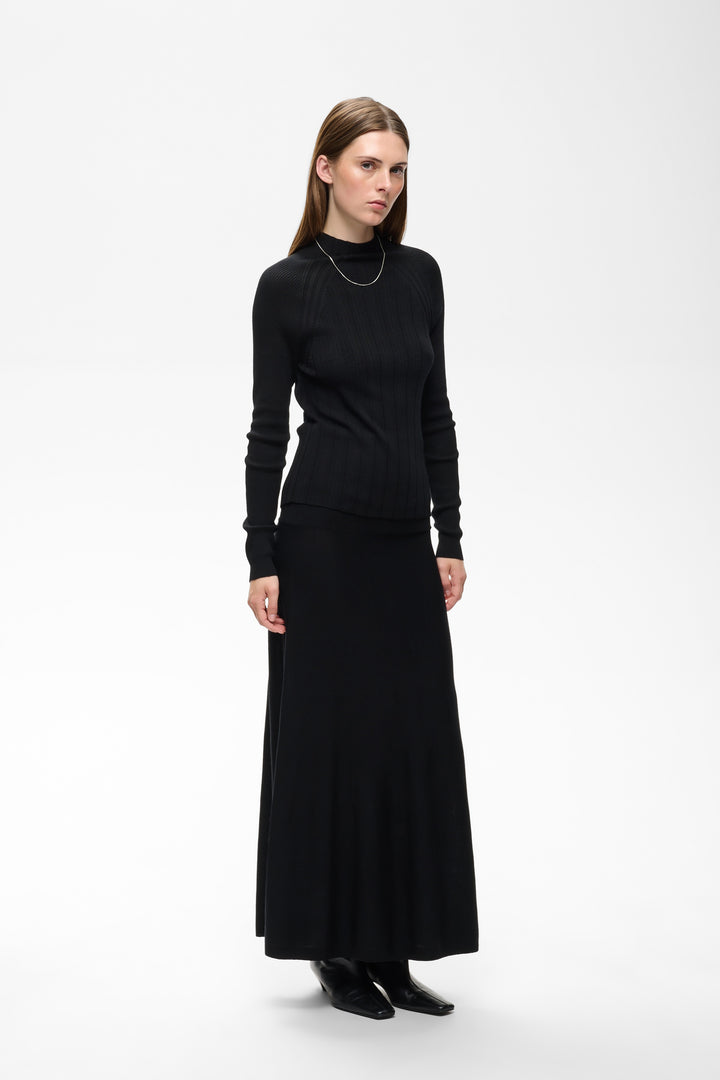 Jupe coupe droite et taille élastique Trishe - De pure laine