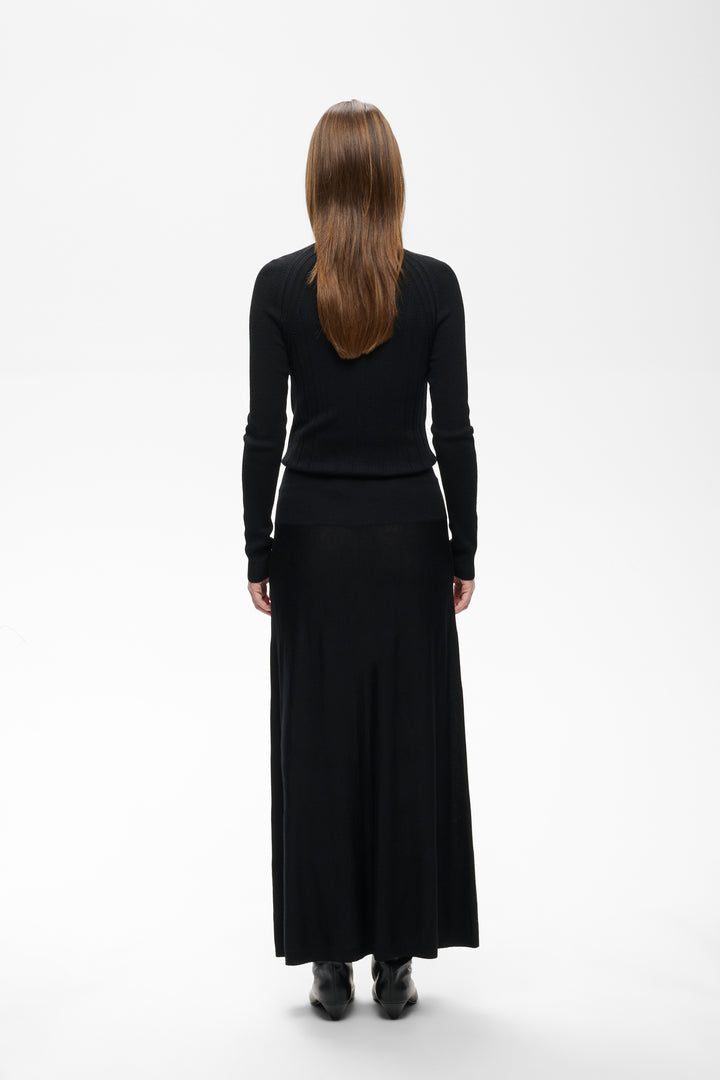 Jupe coupe droite et taille élastique Trishe - De pure laine