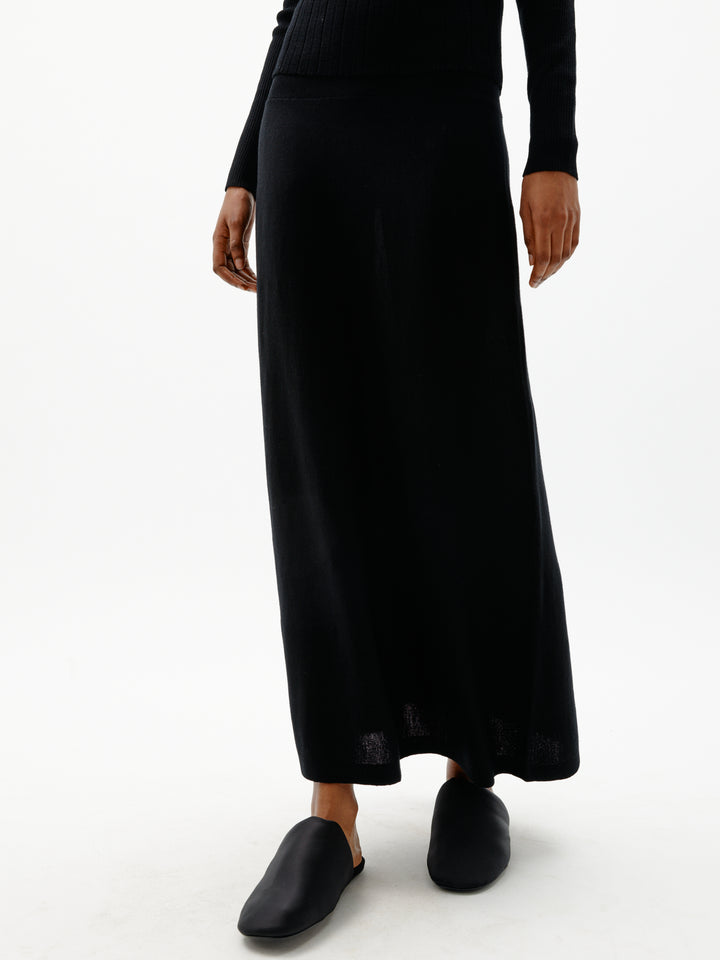 Jupe coupe droite et taille élastique Trishe - De pure laine