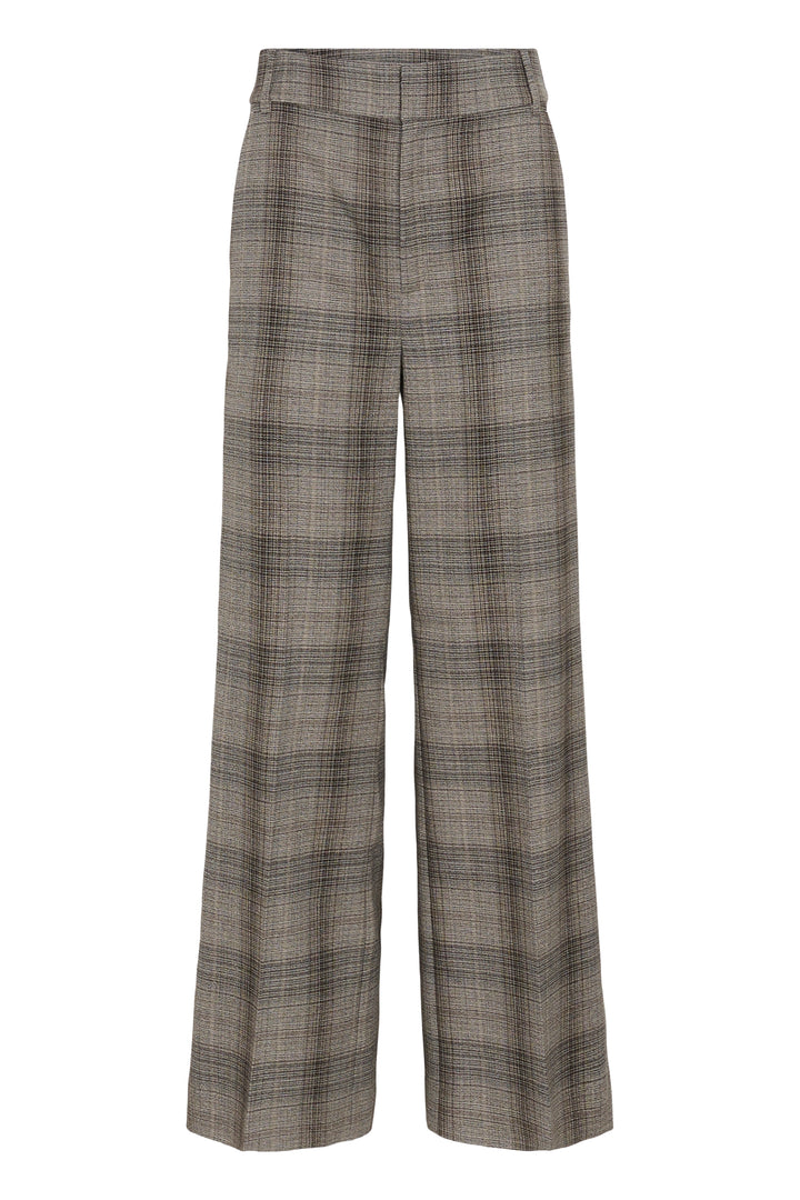 Pantalon en tissu extensible taille mi-haute Checkie - À motif petits carreaux